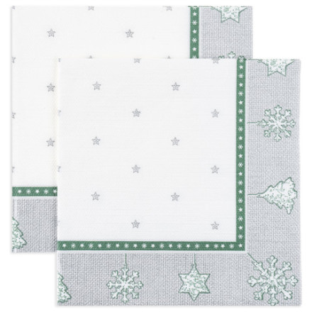 Сервировочные салфетки, Новогодний гобелен, Серебро