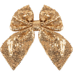 Декоративный бант Праздничные пайетки, Золото, с блестками
