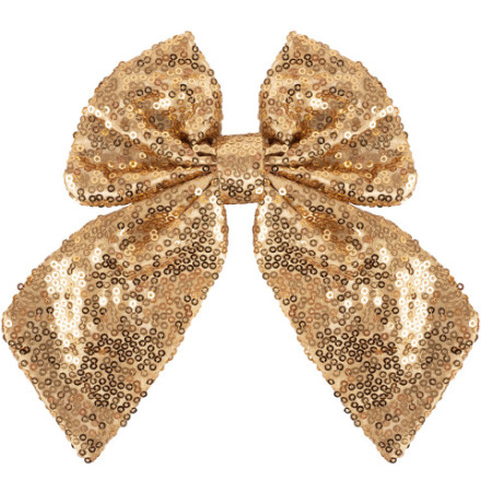 Декоративный бант Праздничные пайетки, Золото, с блестками