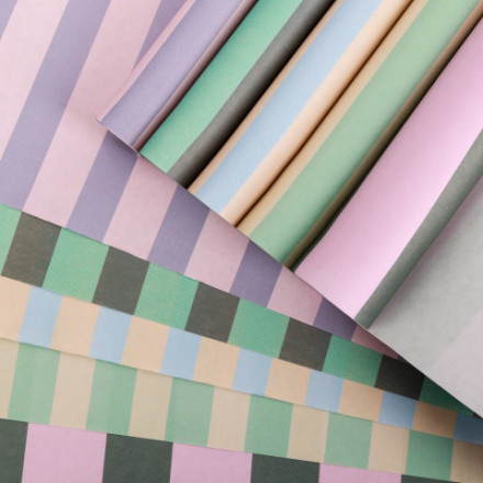 Бумага упаковочная для цветов «Полоски», 100 × 70 см, МИКС