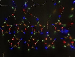 РАСПРОДАЖА! Новогодняя гирлянда Звезды разноцветные, металлические