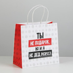 Пакет подарочный новогодний «Ты не подарок» #нг