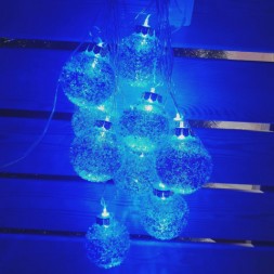 Новогодняя светодиодная гирлянда с глиттером, синяя