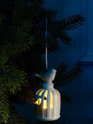 Подвеска светодиодная «Птичка», 1 LED, керамика, свечение тёплое белое