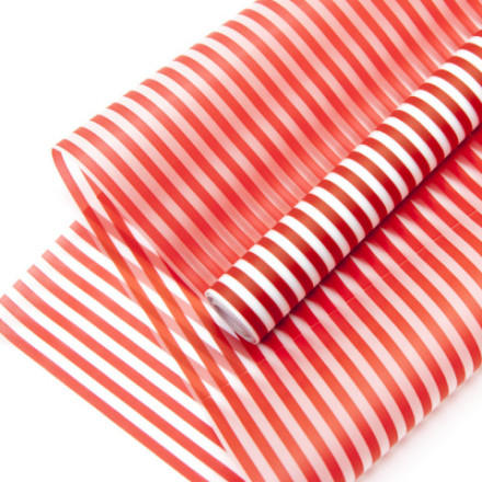 Упаковочная матовая пленка 45мкм, Полосы Люкс, Красный