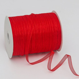 Лента органза бобина, Красный