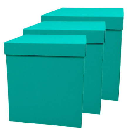 Коробка сюрприз Бирюзовый, самосборная крышка