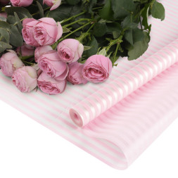 Упаковочная матовая пленка 45мкм, Полосы Люкс, Светло-розовый