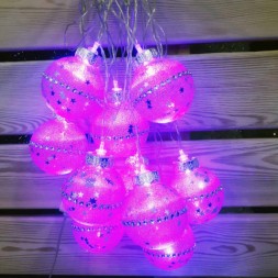 Новогодняя светодиодная гирлянда Орион со стразами, розовая