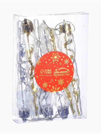 Набор елочных игрушек «Сосулька», золото/серебро