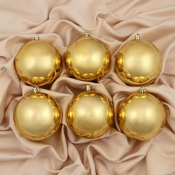 Набор новогодних елочных шаров &quot;Глянец&quot;, Золото