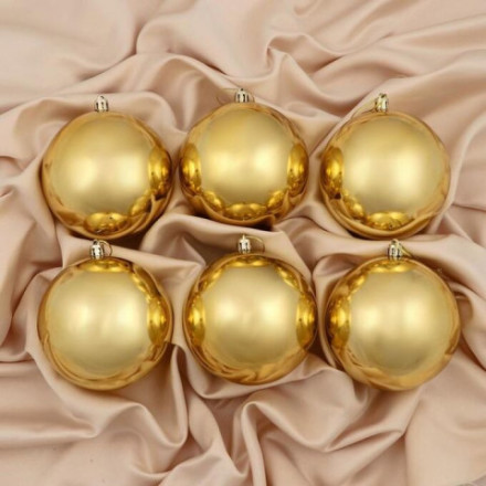 Набор новогодних елочных шаров &quot;Глянец&quot;, Золото