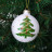 Елочная игрушка стеклянная Шар белый Зеленая ель
