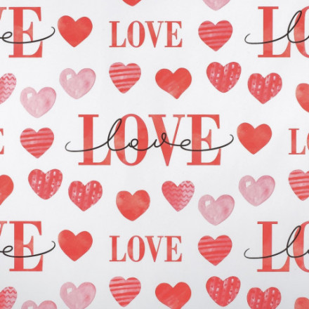 Бумага упаковочная глянцевая LOVE
