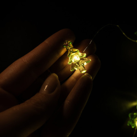 Светодиодная гирлянда Елочки, 10 Led, IP14, Зеленый/Теплый белый