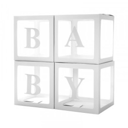 Набор коробок для воздушных шаров Baby, Белые грани