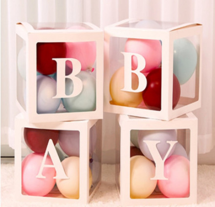 Набор коробок для воздушных шаров Baby, Белые грани