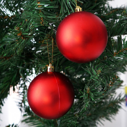 Новогодние шары Красные матовые