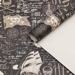 Бумага упаковочная, крафт &quot;Морской бой&quot;, черный