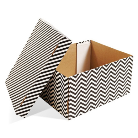 Коробка для хранения Игра линий, Полоска Зигзаг, белый/черный