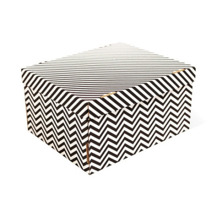 Коробка для хранения Игра линий, Полоска Зигзаг, белый/черный