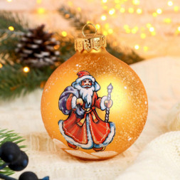 Распродажа! Новогодний елочный шар &quot;Дед Мороз&quot; стекло, ручная работа, микс