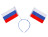 Ободок с флажками Россия триколор