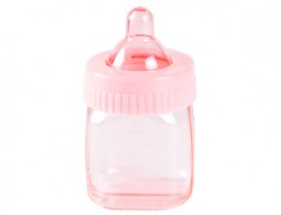 Бонбоньерка пластиковая Бутылочка розовая
