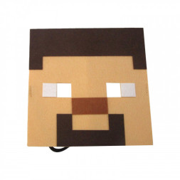 Маска карнавальная, из фетра, Пиксельный герой, Светло-коричневый