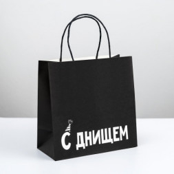 Пакет подарочный С днищем, черный