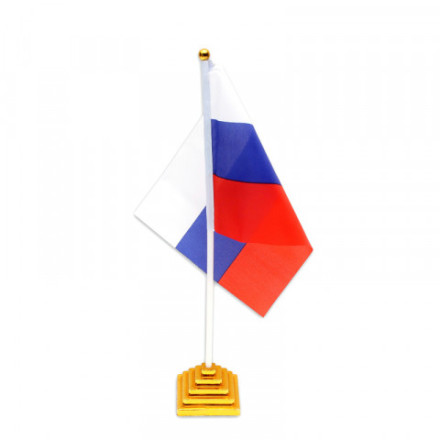Флаг Россия с флагштоком