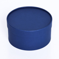 Подарочная коробка круглая «Глубина» темно-синяя, завальцованная без окна