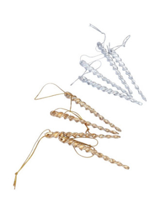 Набор елочных игрушек «Витые сосульки», серебро/золото