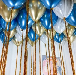 Воздушные шары под потолок Синий агат