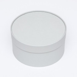 Подарочная коробка круглая Frilly пепельно-серый, завальцованная без окна