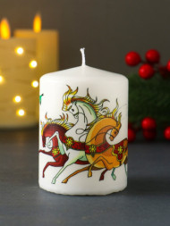 Свеча новогодняя пеньковая «Три коня»