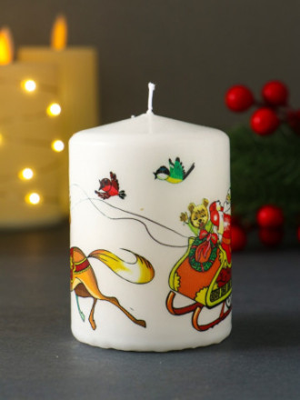 Свеча новогодняя пеньковая «Три коня»