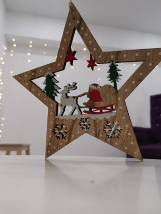 Новогодняя деревянная игрушка Звезда