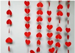 Гирлянда-подвеска 3D Сердца, Красный