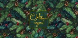 Конверт для денег С Новым Годом! Еловые ветки с шиками и ягодами #нг