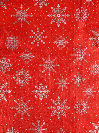 Плёнка упаковочная фольгированная «Новогодние снежинки», красный