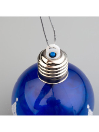 Набор ёлочных шаров «Зимний пейзаж», 1 LED, от батареек, свечение RGB