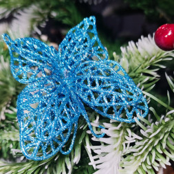 Набор елочных украшений Ажурные бабочки,  Голубой
