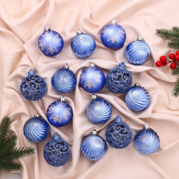Ёлочные шары «Руби узоры», сине-сиреневый