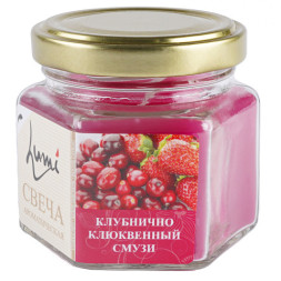 Свеча ароматическая, в банке, Клубнично-Клюквенный Смузи