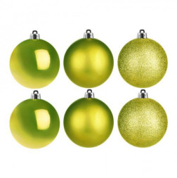 АрхивНабор новогодних елочных шаров 3 дизайна, лайм