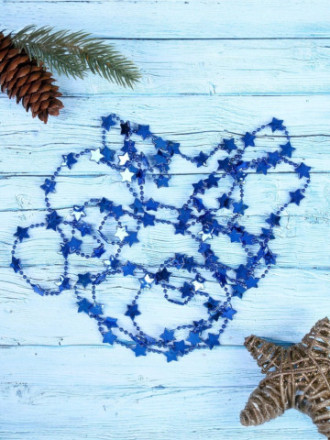 Бусы на ёлку «Звёзды», МИКС