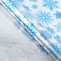 Плёнка упаковочная на Новый год фольгированная «Снежинки», серебро