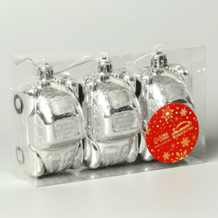 Ёлочные игрушки «Зимнее волшебство, Автолегенда» пластик, серебро
