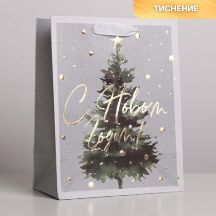 Пакет крафтовый вертикальный «Сказочная ёлочка» #нг